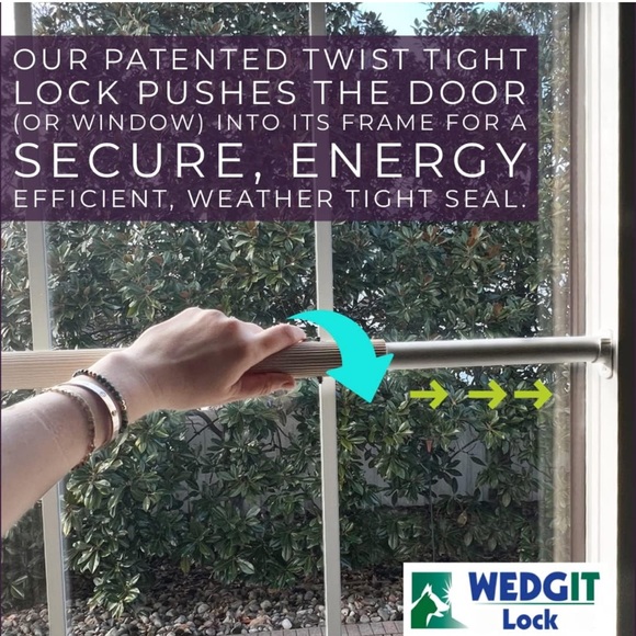 LARGE Sliding Glass Door Lock for Patio Door, Sliding Window lock, Security bar - Picture 5 of 11